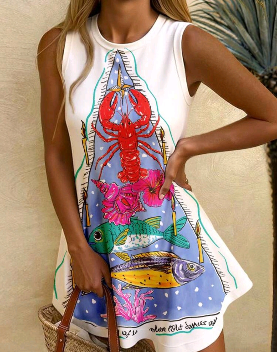 17. Lobster & Fish Print Tank Mini Dress