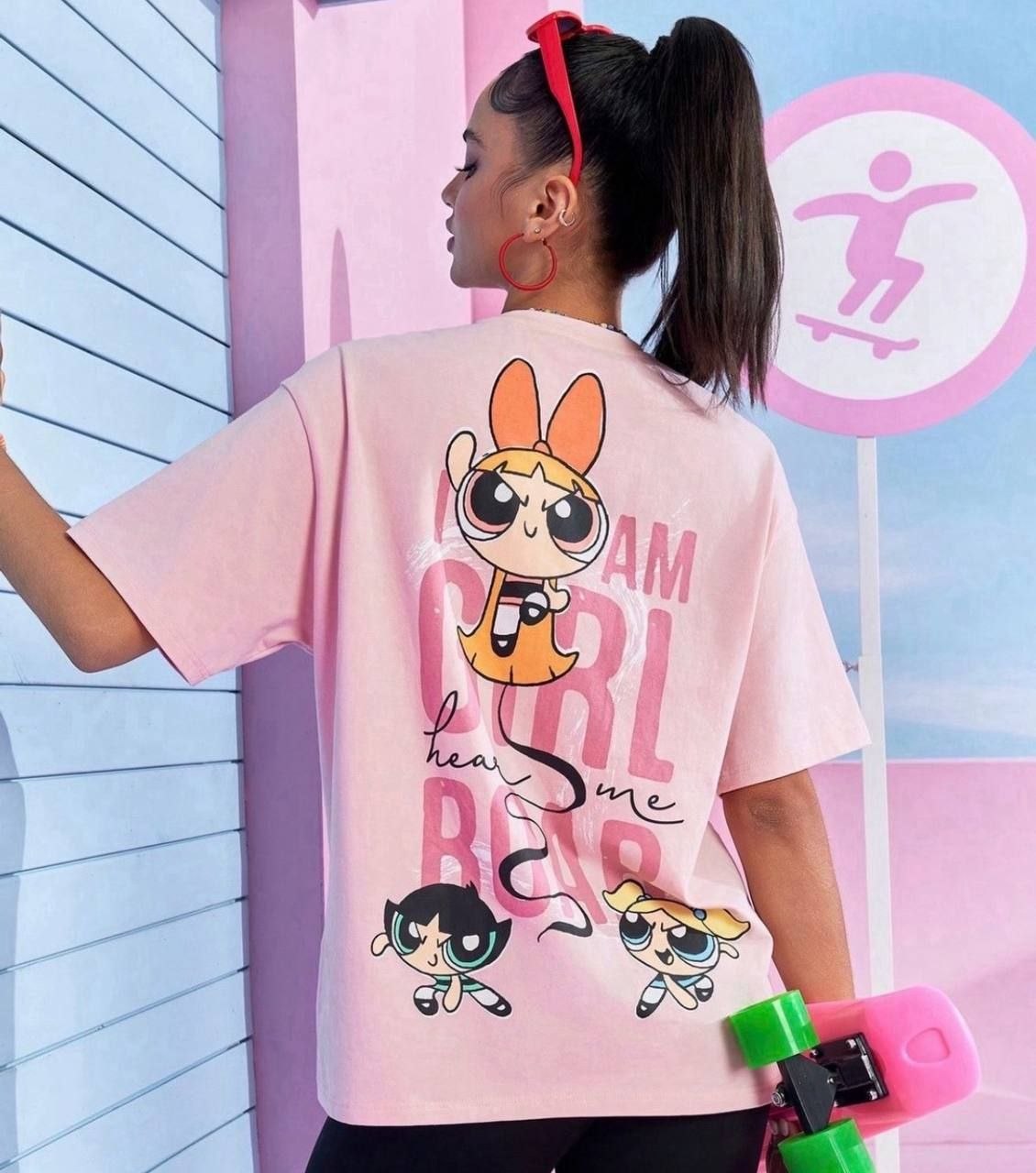 02. Powerpuff Girls Pink Oversized Top (Back)