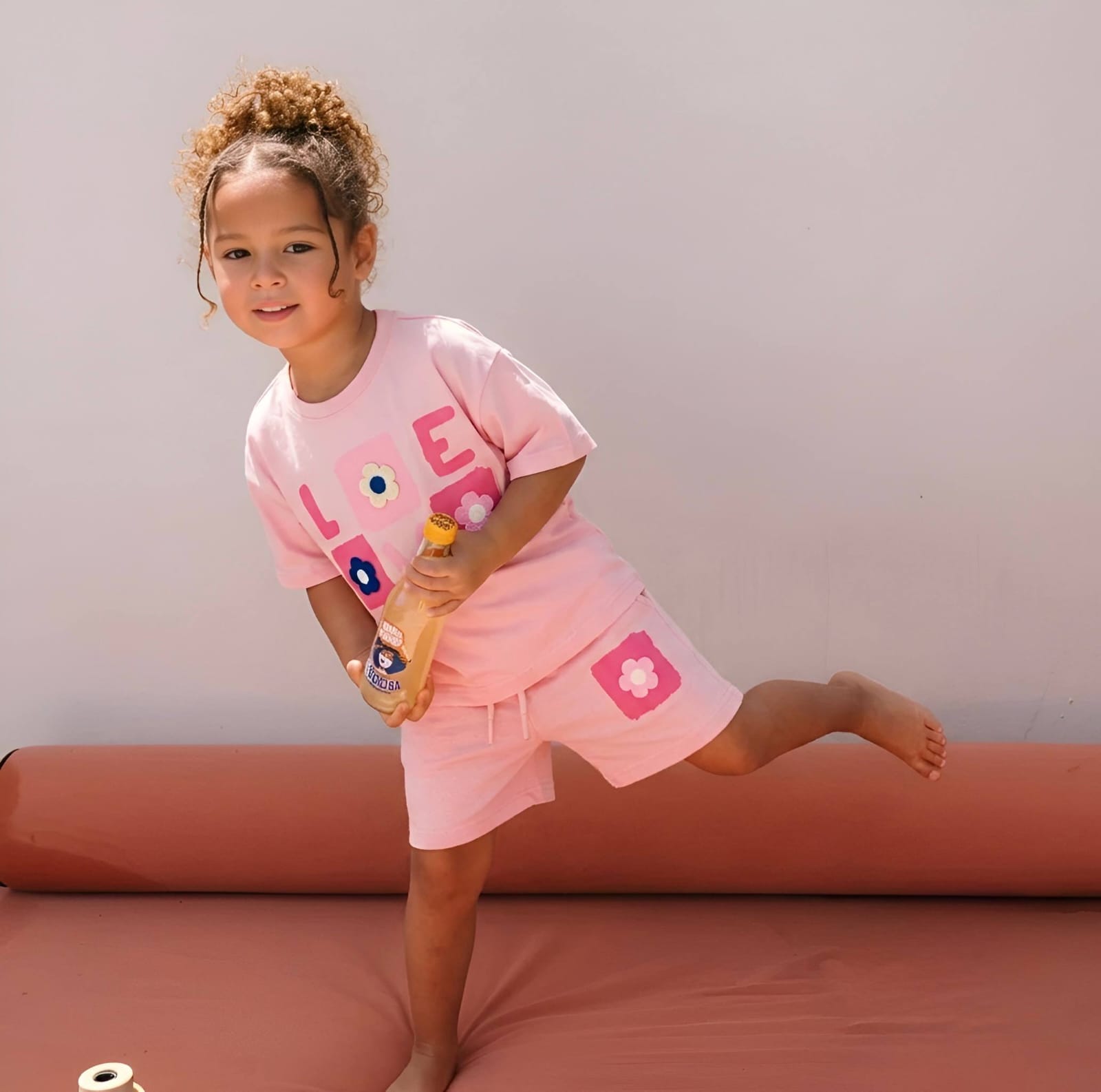 04. Turkey 🇹🇷 Pink Love Floral Tee & Shorts Set
