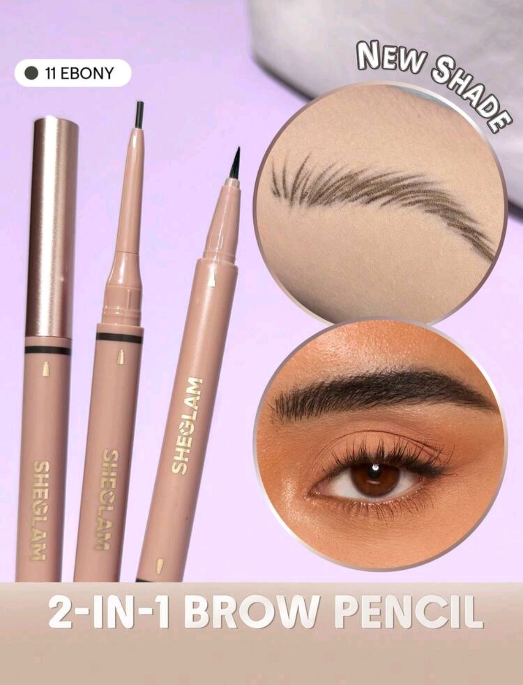 27. Sheglam 2-in-1 Brow Pencil - Ebony