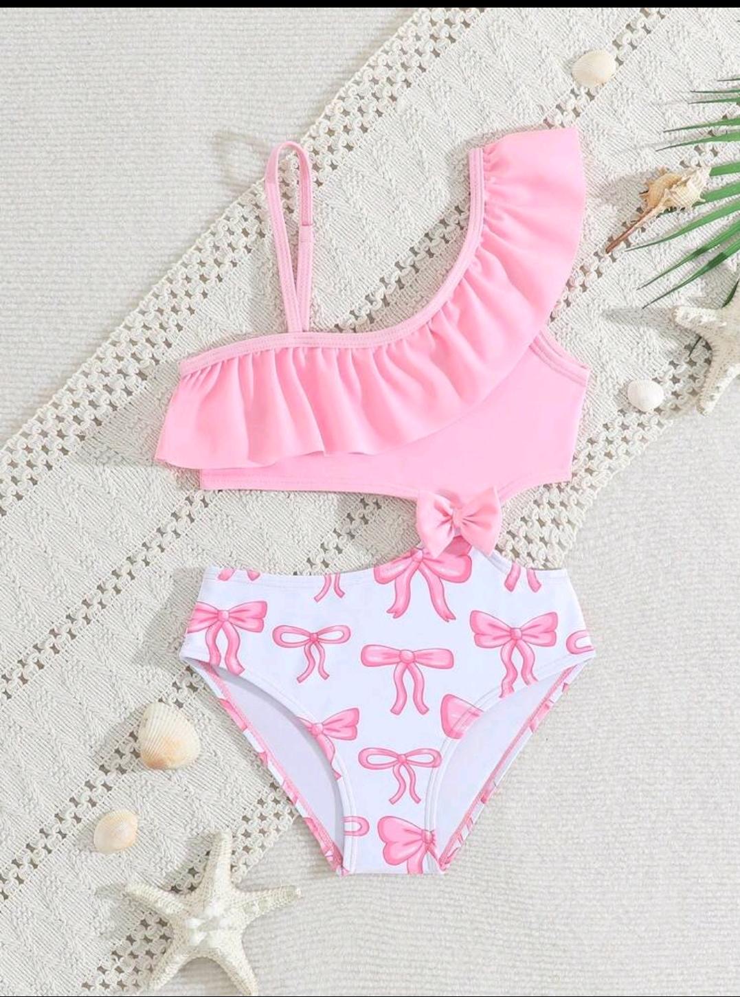 05. Pink Ruffle Bows Swimsuit