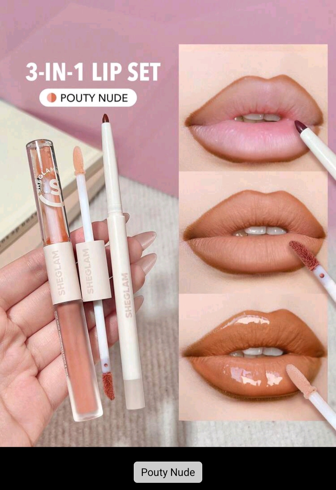 26. Sheglam 3-in-1 Lip Set - Pouty Nude