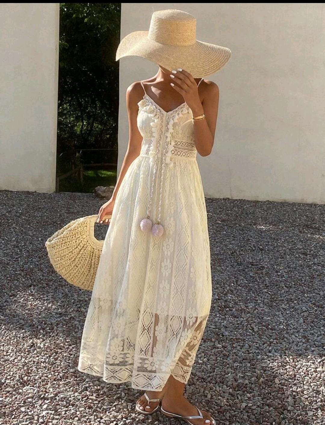 08. Ivory Lace Boho Maxi Sundress