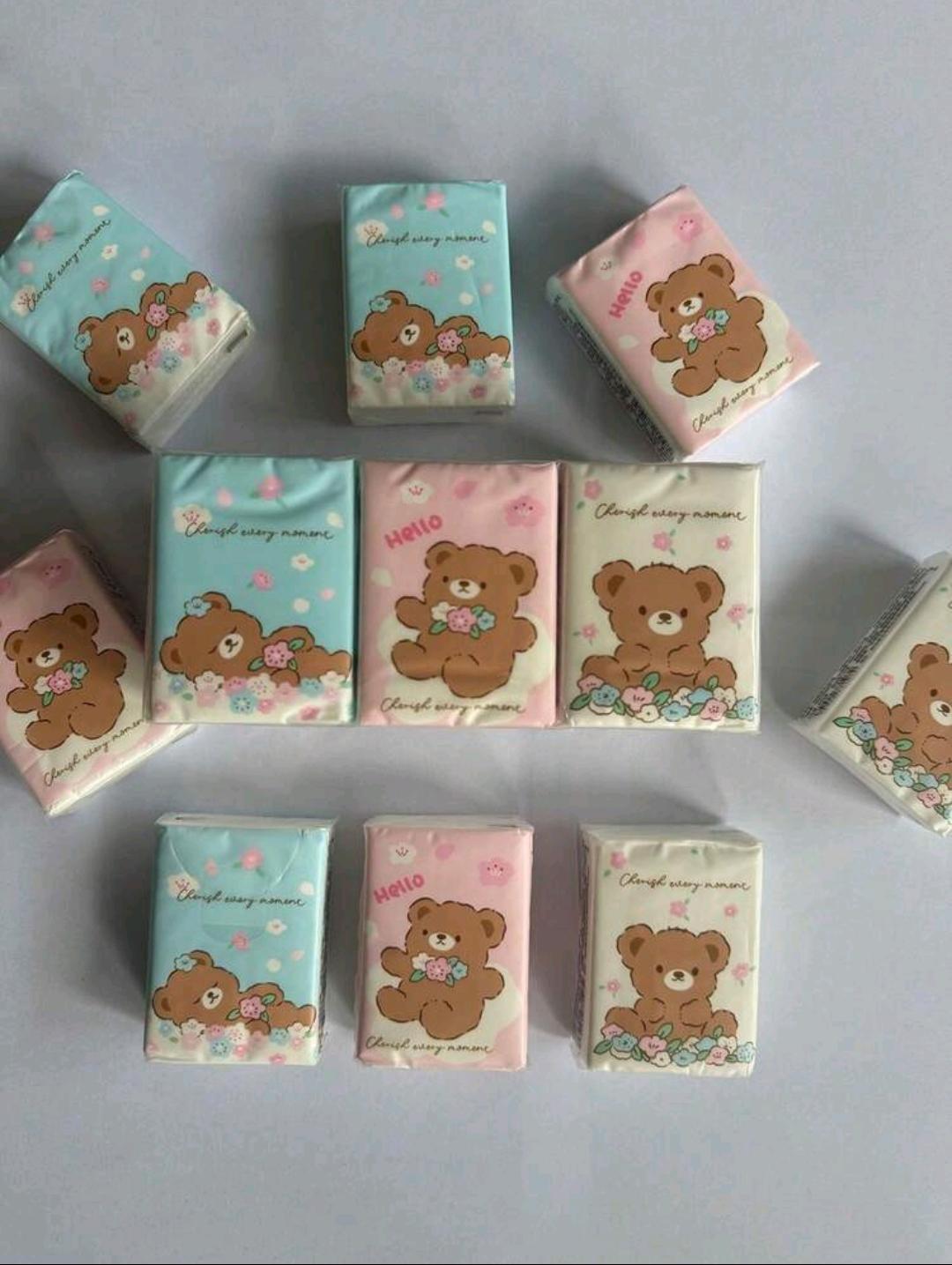 25. Teddy Bear Pocket Tissues — 9 pcs