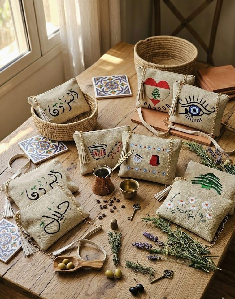 13. Hand-Embroidered Jute Clutch Collection