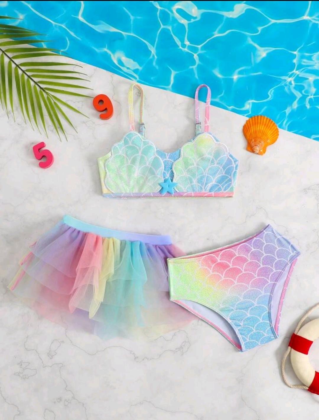 12. Rainbow Mermaid Shell Tutu Bikini