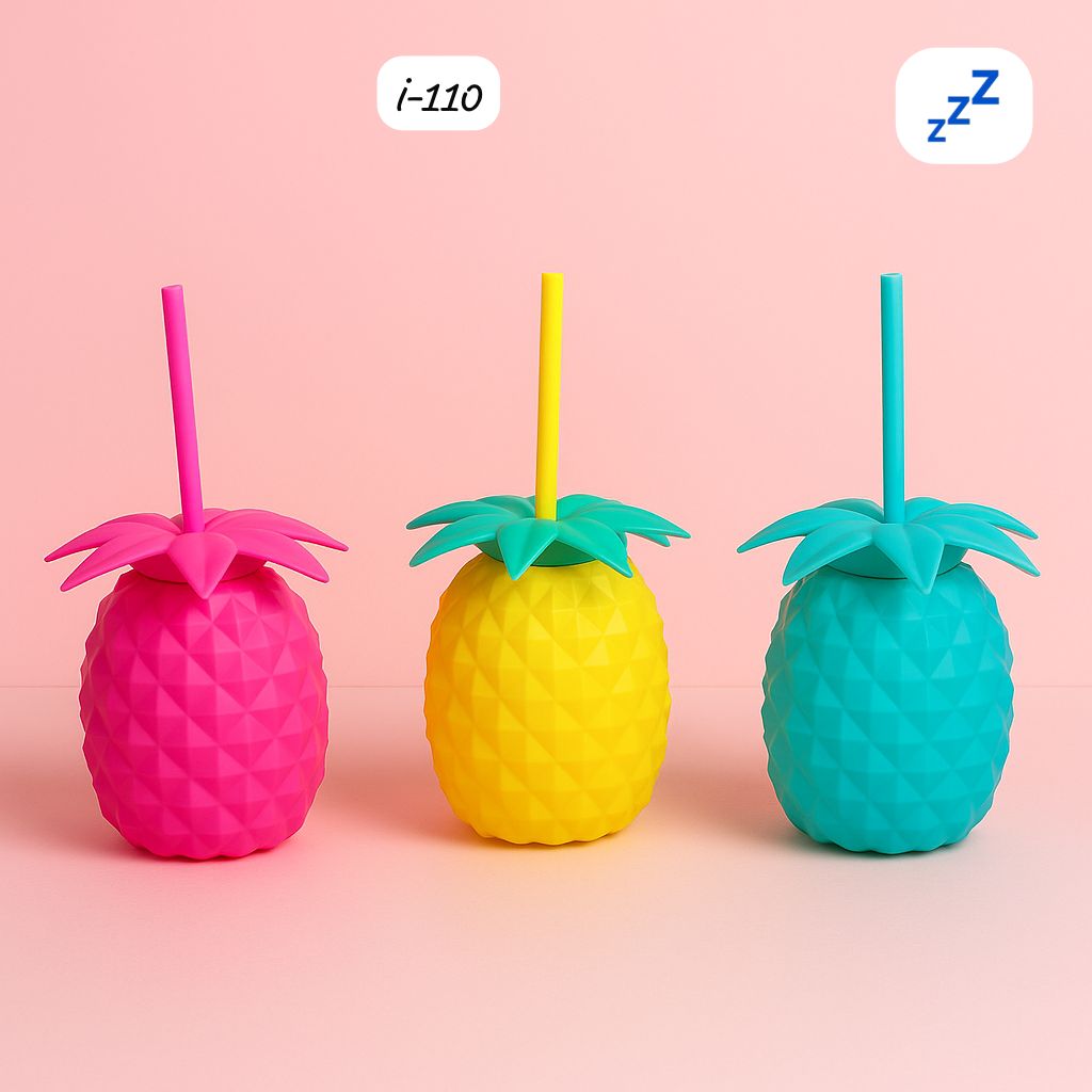 03. Pineapple Sipper Cup with Straw (i-110)