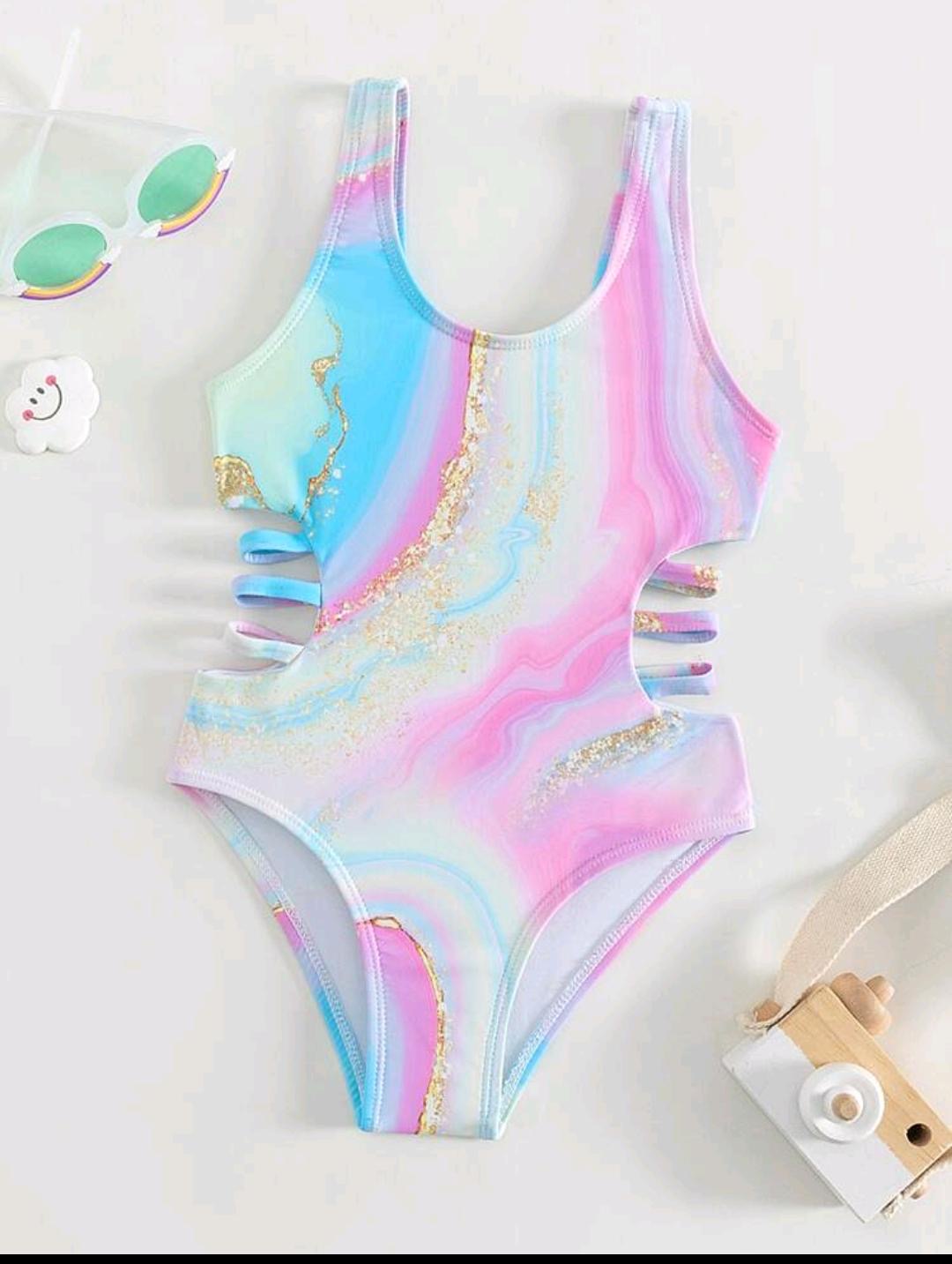 04. Pastel Marble Cutout Swimsuit