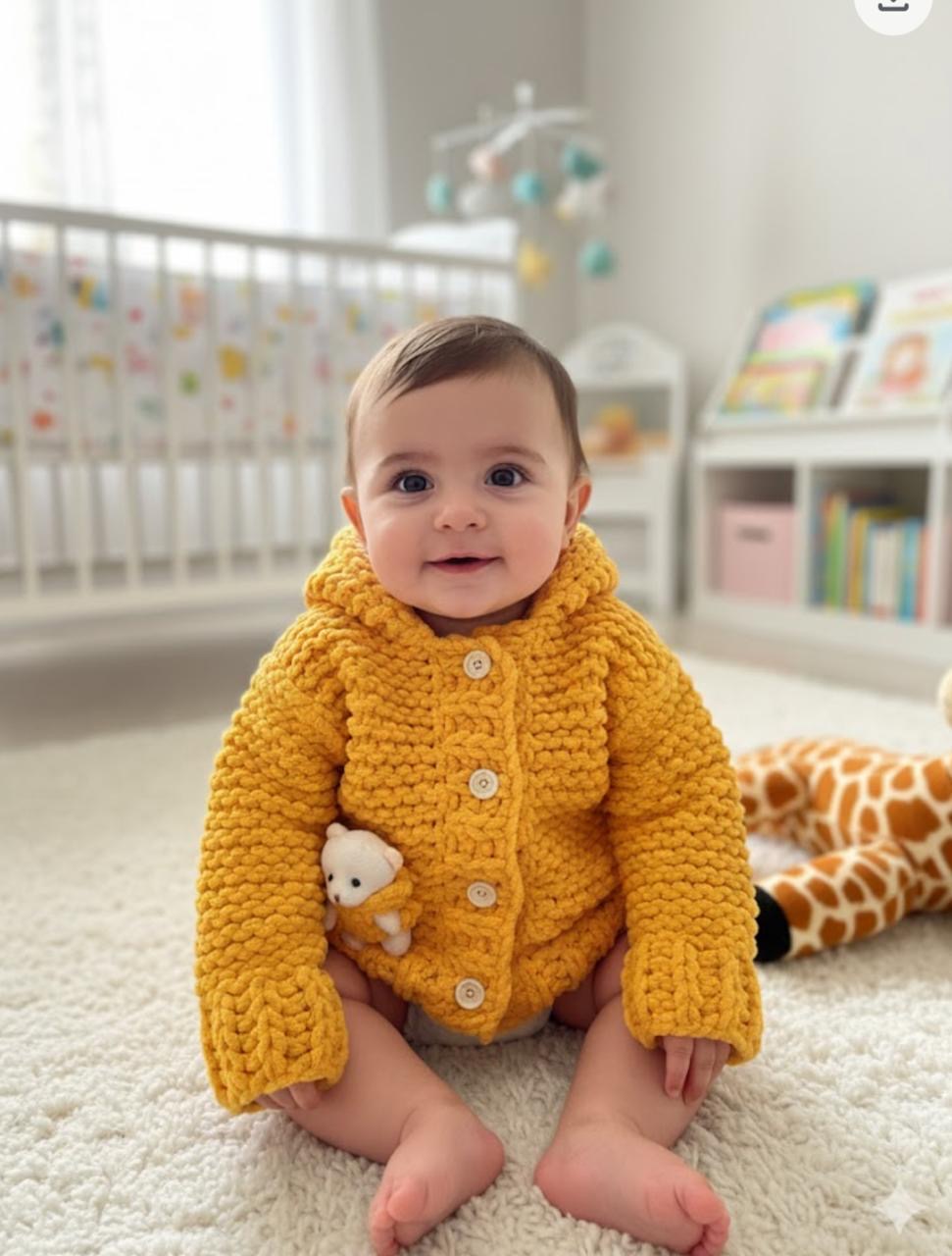 04. Chunky Knit Hooded Cardigan — Mustard