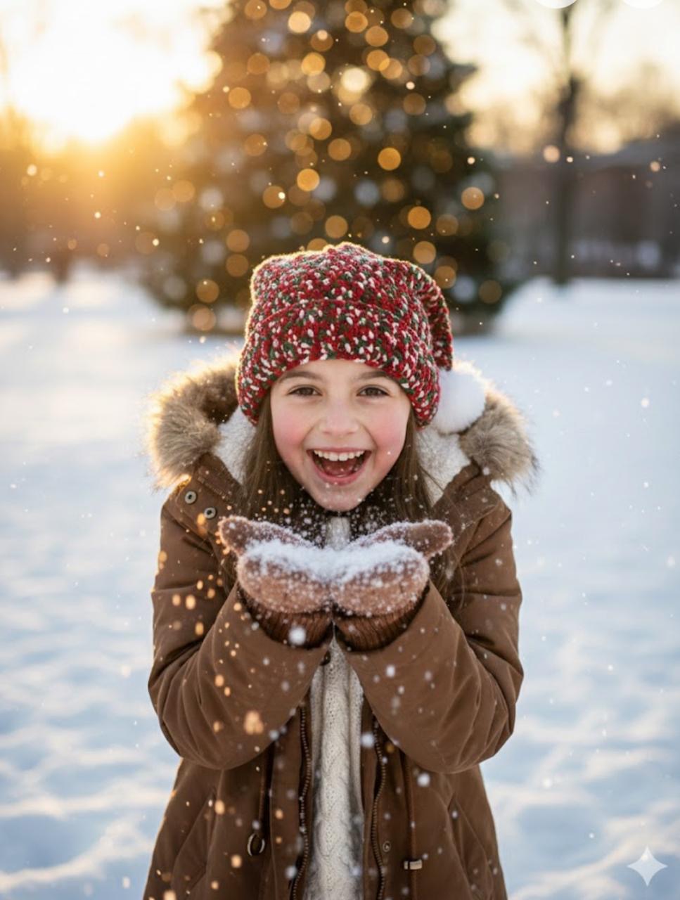 14. Chunky Knit Christmas Beanie — Red, Green & White