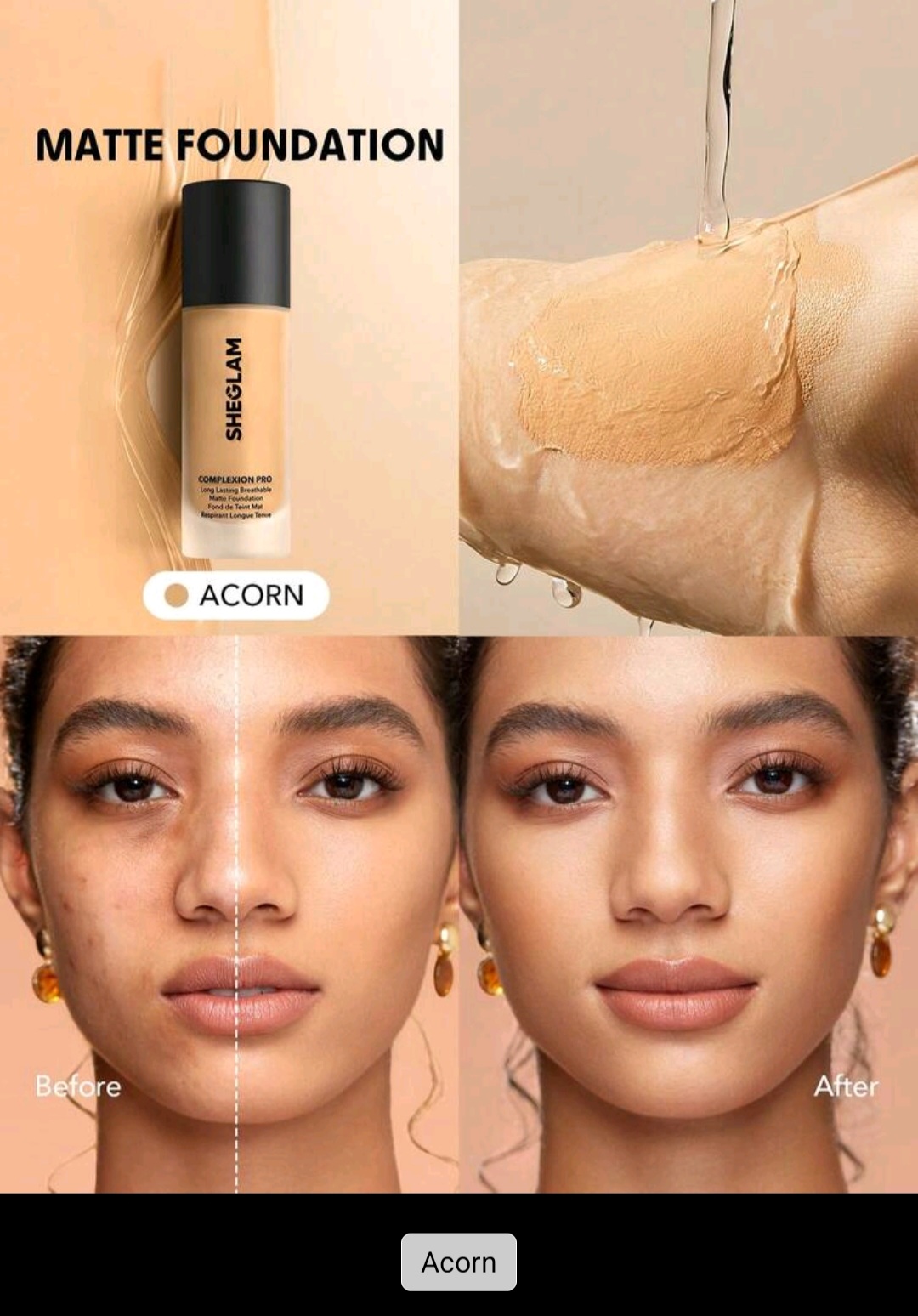 21. Sheglam Complexion Pro Matte Foundation - Acorn