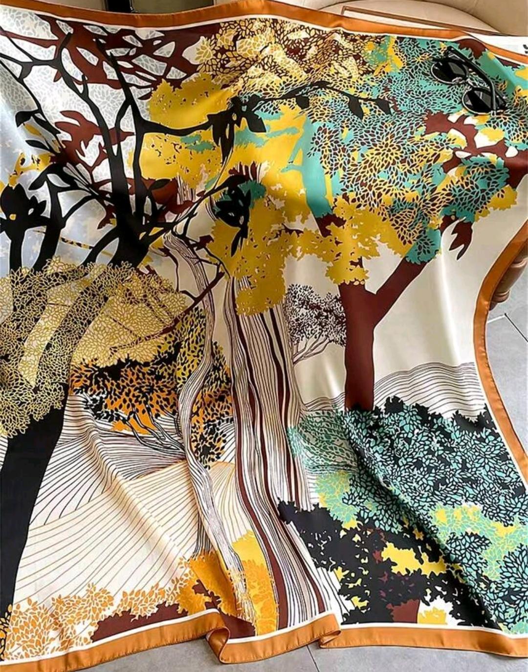 03. Autumn Forest Trees Art Print Scarf